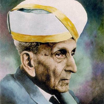 Portrait of Sir M. Visvesvaraya in a turban and jacket
